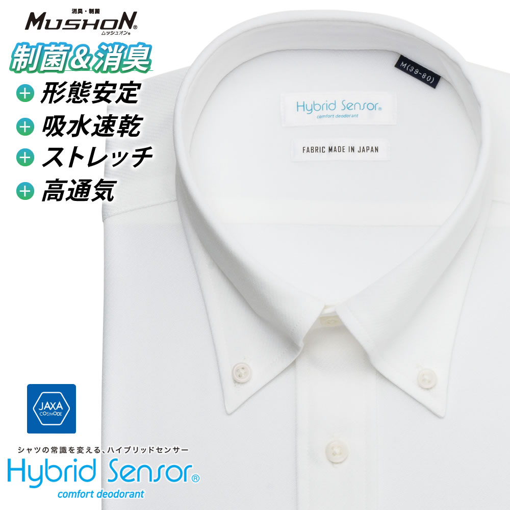ワイシャツ[HybridSensor] ボタンダウン ハイブリッドセンサー高機能 ...